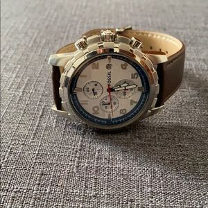 Men’s fossil brown leather watch